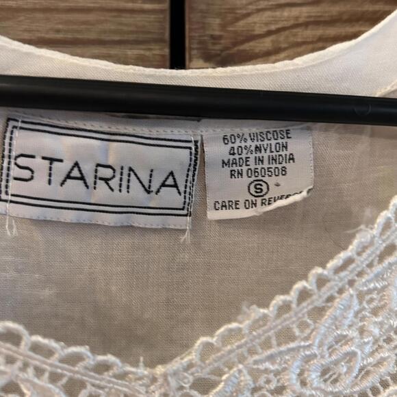 Vintage Starina Women's White Midi Sleeveless Sheath Dress Size S 1990's - Picture 4 of 5